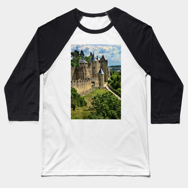 Carcassonne City Walls Baseball T-Shirt by IanWL